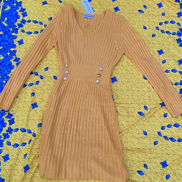 Glamaker Button Detail Bodycon Sweater Dress - Picture 4 of 4